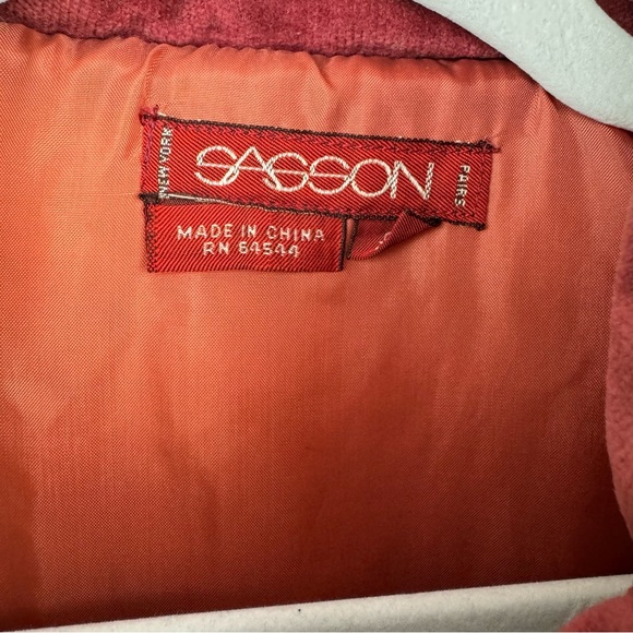 Vintage 80’s Sasson Jacket Zip Up Medium Jacket Front Pockets Button Coat Rare - Picture 6 of 13